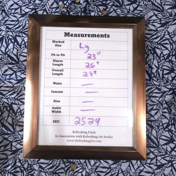 Button Long Sleeve Collared Shirt Mens Lg NWT Blue Tropical Lightweight Cotton - Picture 2 of 14